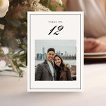 Numeração De Mesa Foto De Casamento Da Caligrafia Formal Elegante<br><div class="desc">Número da Tabela de Casamento de Fotos Personalizada da Caligrafia Preta Formal Elegante</div>