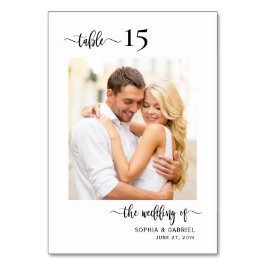 Numeração De Mesa Foto De Casamento De Caligrafia Elegante De Dois L