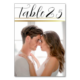 Numeração De Mesa Foto de Casamento do Script Negro Rustic