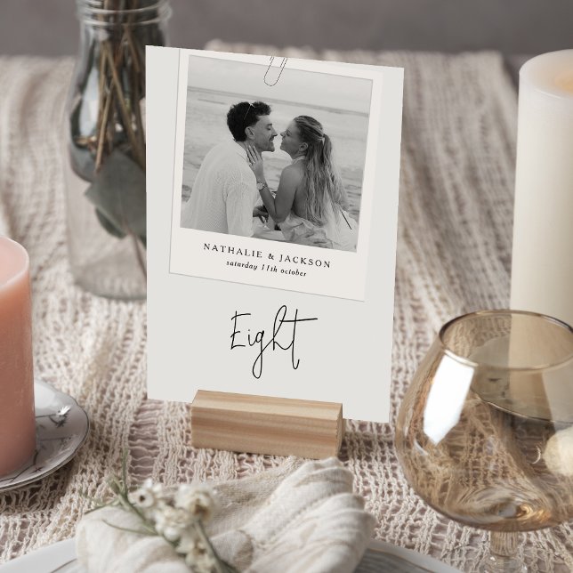 Numeração De Mesa Foto de Casamento Minimalista Moderna (Criador carregado)