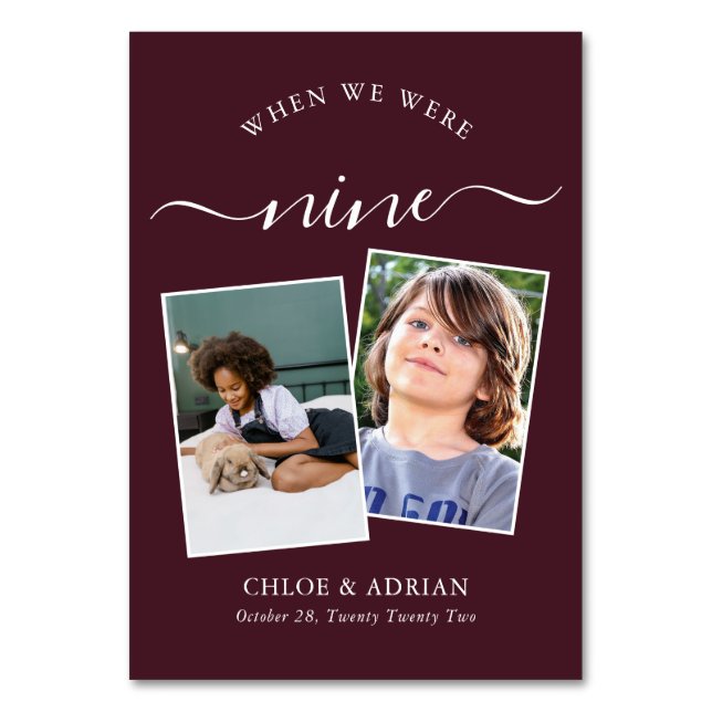 Numeração De Mesa Foto do Casal dos Anos Foto da Tabula Moderna de C (Frente)