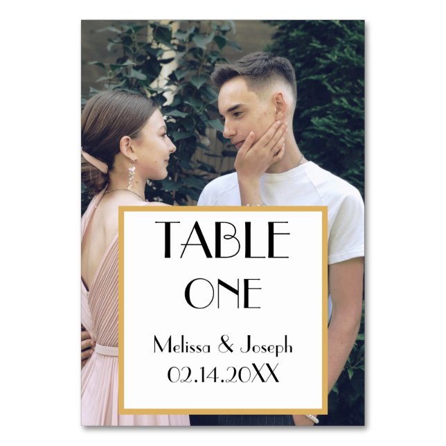 Numeração De Mesa Foto do Casal Elegante (Frente)