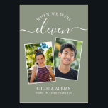 Numeração De Mesa Foto do Casal Moderno de Casamento dos Anos<br><div class="desc">Lembre-se e divirta-se com seus números de recepções de casamento - Esses elegantes números simples de tabelas lhe dão a opção de incluir uma fotografia da noiva e do noivo na mesma idade que o número da mesa, o nome da noiva e do noivo e a data do casamento. A...</div>