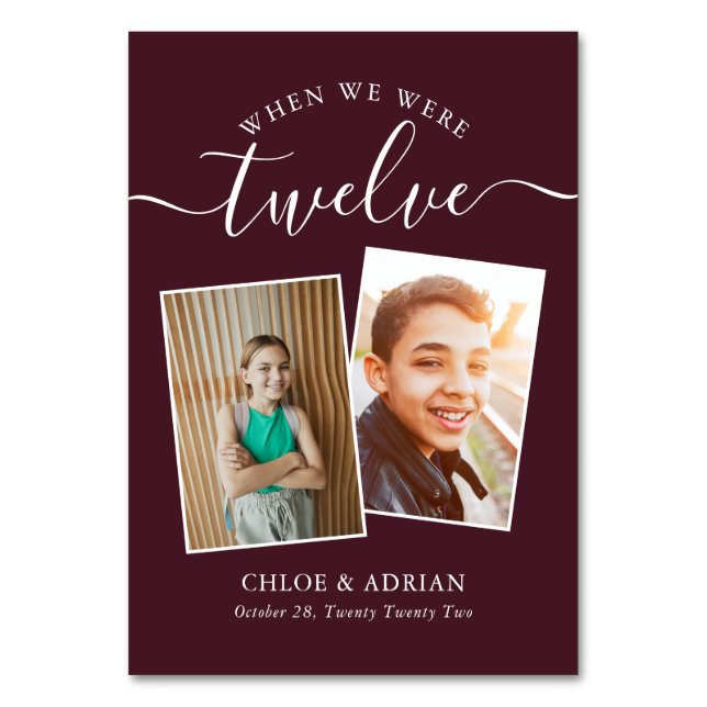 Numeração De Mesa Foto do Casal Moderno de Casamento dos Anos (Frente)