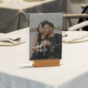 Numeração De Mesa Foto Mínima De Casamento De Script Com Letra Mão