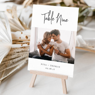 Numeração De Mesa Foto Moderna manuscrita + Classic Serif