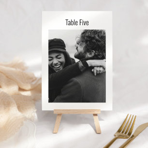 Numeração De Mesa Foto Personalizada Casamento Moderno Minimalista B