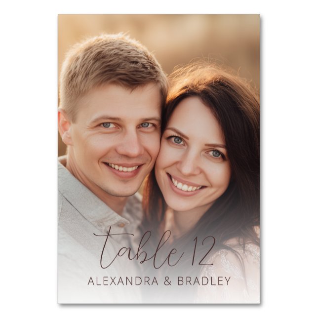 Numeração De Mesa Foto Romântica Bege Quente (Verso)