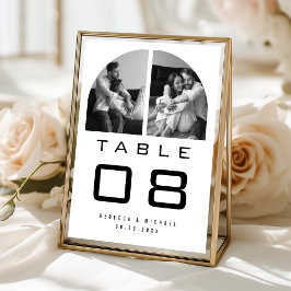 Numeração De Mesa Fotos de Casamento Preto e Branco Arco Moderno