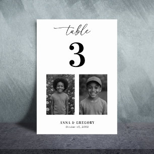 Numeração De Mesa Fotos de Infância Tabela Número 3 Casamento