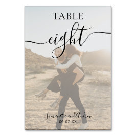 Numeração De Mesa Fotos de nomes de script branco preto