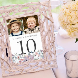 Numeração De Mesa Fotos do Casal Boho Floral de Casamento