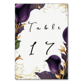 Numeração De Mesa Frame Violet Calla Lily Elegante