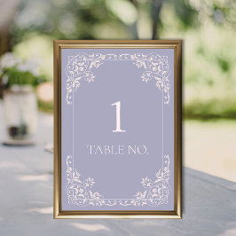 Numeração De Mesa Fronteira Simples Lilac Vintage Francesa