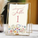 Numeração De Mesa Frotas Selvagens Flores Florais<br><div class="desc">Este é o número da mesa de festas de flores silvestres de flores silvestres.</div>