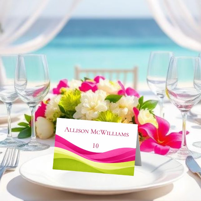 Numeração De Mesa Fuchsia and Lime Green Wedding (Fuchsia and Lime Green Wedding Table Number)