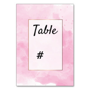 Numeração De Mesa Fundo de aquarela Número da tabela romântica