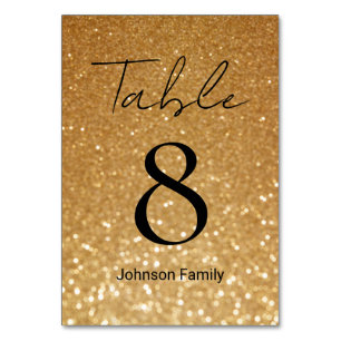 Numeração De Mesa fundo de brilho ouro personalizado
