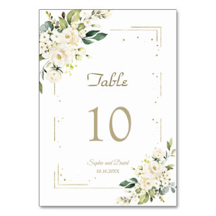 Numeração De Mesa Fusíveis Brancos Elegantes: Dourado Casamento com 