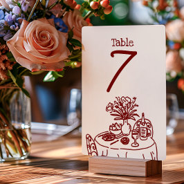 Numeração De Mesa Garabatos/Desenhos à Mão Casamento