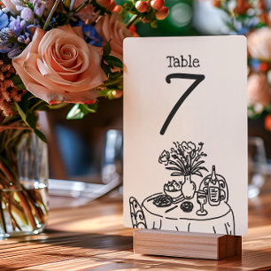 Numeração De Mesa Garabatos/Desenhos à Mão para Casamento