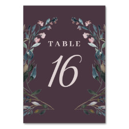 Numeração De Mesa Garden Crest | Cabeça De Casamento Floral De Mauve