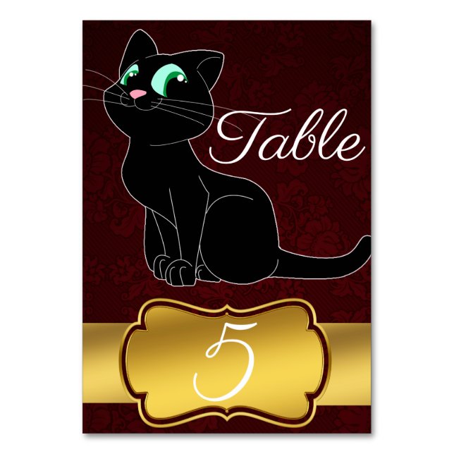 Numeração De Mesa Gatinho Preto (Frente)