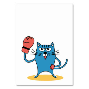 Numeração De Mesa Gato com luvas de boxe