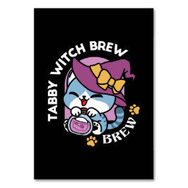 Numeração De Mesa Gato do Halloween Tabby - Chapéu das Bruxas e Arte