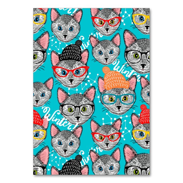 Numeração De Mesa Gato no chapéu (Frente)