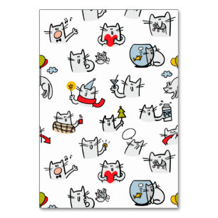 Numeração De Mesa Gatos engraçados, leite e magia.