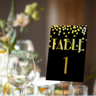 Numeração De Mesa Gatsby & Glam Black & Dourado Wedte Suite