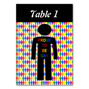 Numeração De Mesa Gay LGBTQ Silhouette e Rainbow Men Casados