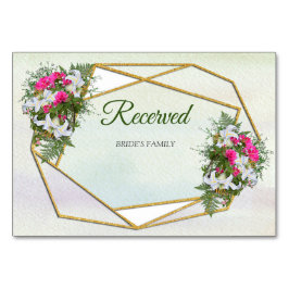 Numeração De Mesa Geométrico - Tema do Buquê da Flor Dourada com Len