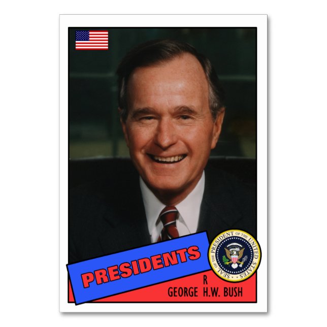 Numeração De Mesa George H.W. Bush Baseball Card (Frente)