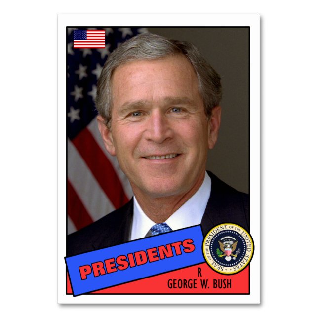 Numeração De Mesa George W. Bush Baseball Card (Frente)