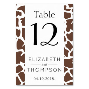 Numeração De Mesa Girafa Impressão, Brown Giraffe, Animais Selvagens