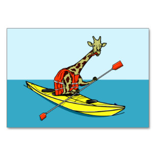 Numeração De Mesa Giraffe Kayaking