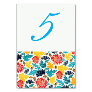 Numeração De Mesa Girassóis Aquarela Azul Amarelo Natural Casamento