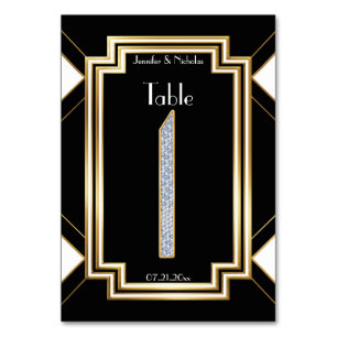 Numeração De Mesa Glam Art Deco Diamantes da Mesa de Casamento Númer