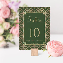 Numeração De Mesa Glam Dark Green Art Deco Casamento