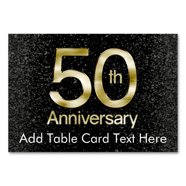 Numeração De Mesa Glam Dourado 50º Aniversário (Frente)