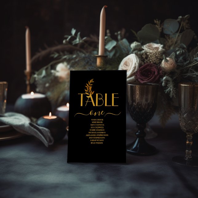 Numeração De Mesa Glam Mystical Black Dourado Nuvens Casamento Lua (Criador carregado)