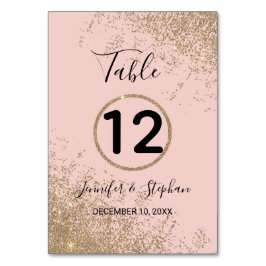 Numeração De Mesa Glitter Sparkles Dourados Números de Tabelas Rosa 