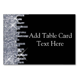 Numeração De Mesa Glittery Black/Silver Glamor Wedname Place