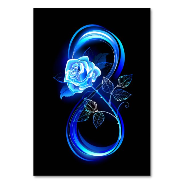 Numeração De Mesa Glowing infinity with blue rose (Frente)