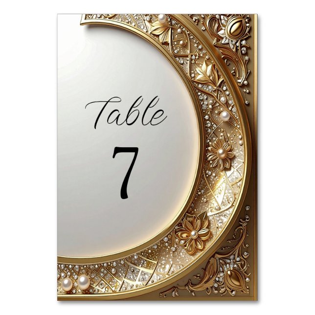 Numeração De Mesa Golden Ornate Frame Table Number (Frente)