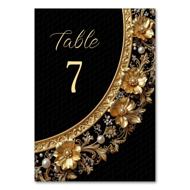 Numeração De Mesa Golden Ornate Frame Table Number (Frente)