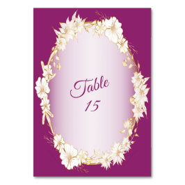 Numeração De Mesa Golden White Floral Pink Geometric Rustic Wedding