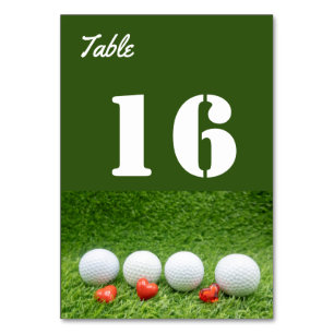 Numeração De Mesa Golfe com amor na mesa de grama verde
